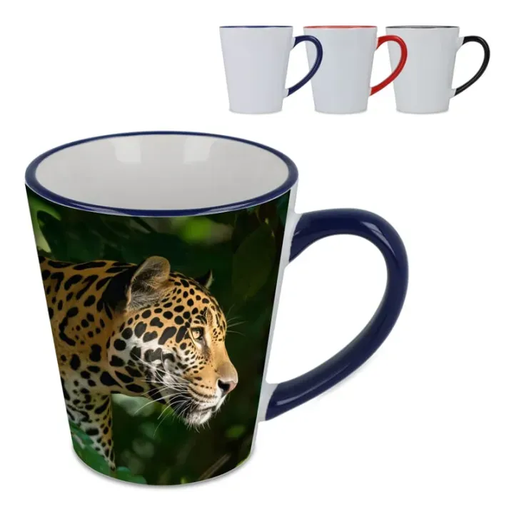 Mug subli Melbourne colored edge & handle 300ml - LT51192 (gadzety reklamowe)